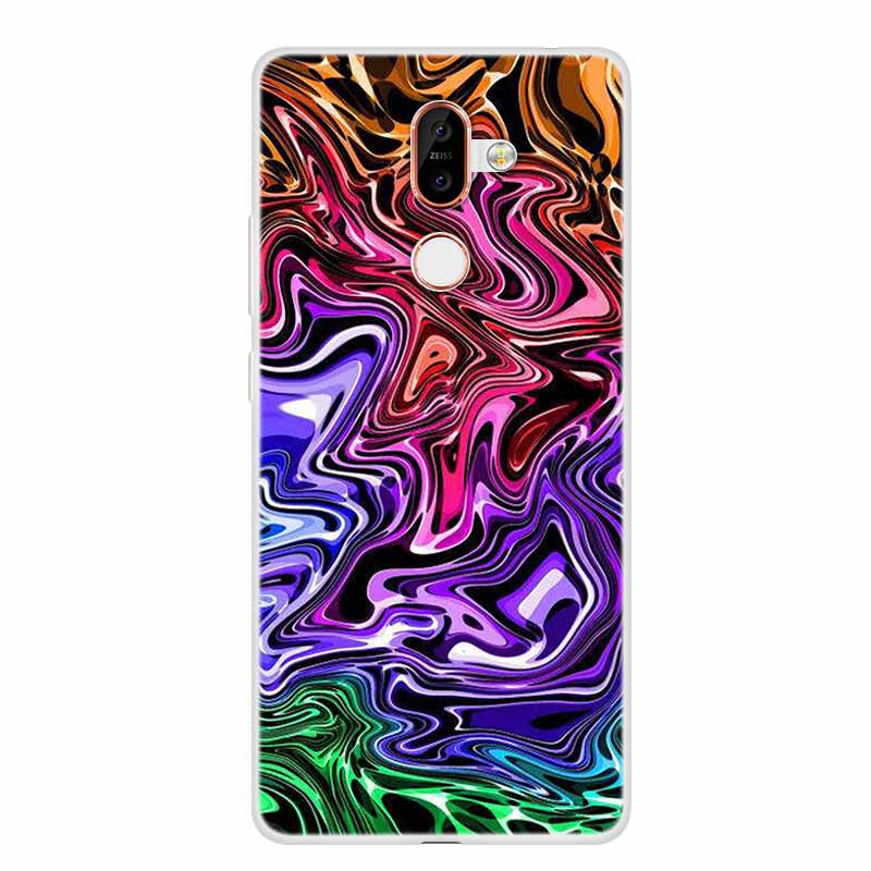 För Nokia 7 Plus Fodral Marmor Mjuk Silikon Baksida Telefonfodral Modefodral Coque Nokia7 Plus Stötsäkert Fundas