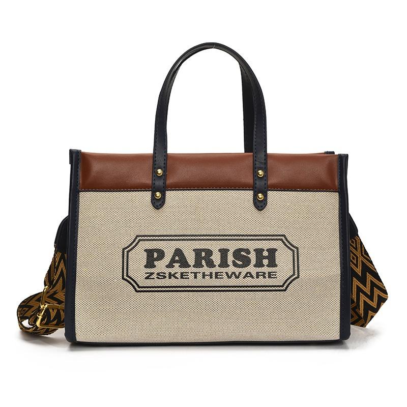 Canvas bag women's new simple fashion letter printing handbag shoulder messenger bag tote bag