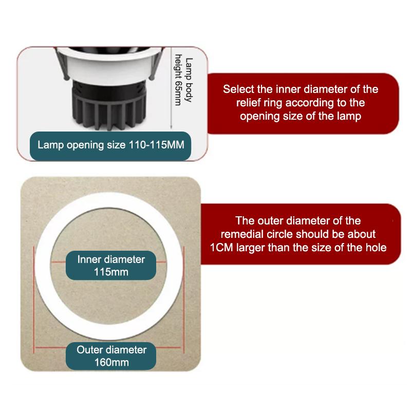1Pc Led Spotlight Downlight O Rings White Lampshade Ring Adapter Concealed Spacers Shims Washers Light Stand Gaskets