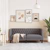 Vidaxl Sofa Chesterfield, 2-Os., Szara, Tapicerowana Sztuczną Skórą