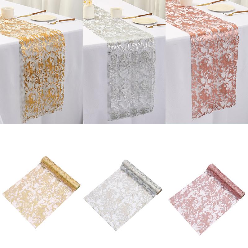 Rouleau de chemins de table fins en maille métallisée à paillettes 28x275cm, Décorations de table pour la maison, mariage, anniversaire, décorations de Noël