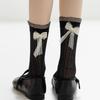 3Pairs Breathable Mesh Bowknot Socks Ruffle Sweet Socks Women Soft Mid Tube Socks  Girl