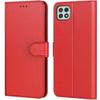 Protective Case - PROSHOP - Samsung A22 5G - Red - Leather Effect Wallet - Anti-Scratch Anti-Shock