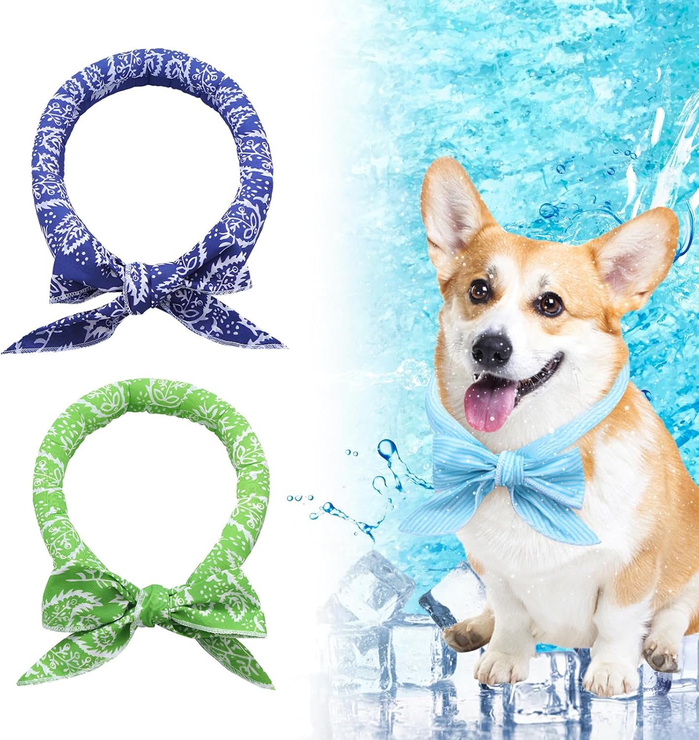 

2 Pcs Dog Cooling Bandanas Cooling Scarf for Dogs Ice Crystals for Dog Fast Cooling Cooling Dog Bandana Summer Indoor Outdoor