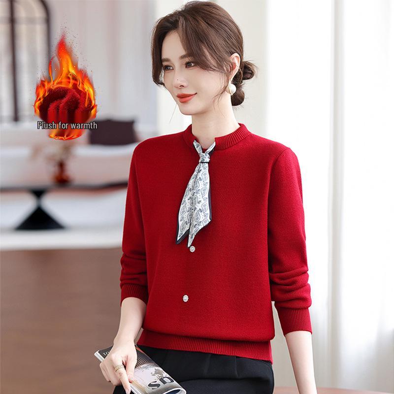 Вельветовый флисовый свитер с изображением знака зодиака для мамы - Стильный теплый зимний базовый слой L Up to 105 lbs 3400₽