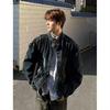 Unisex Retro Distressed Stand Collar Denim Jacket - Spring Casual Streetwear (JK8970)