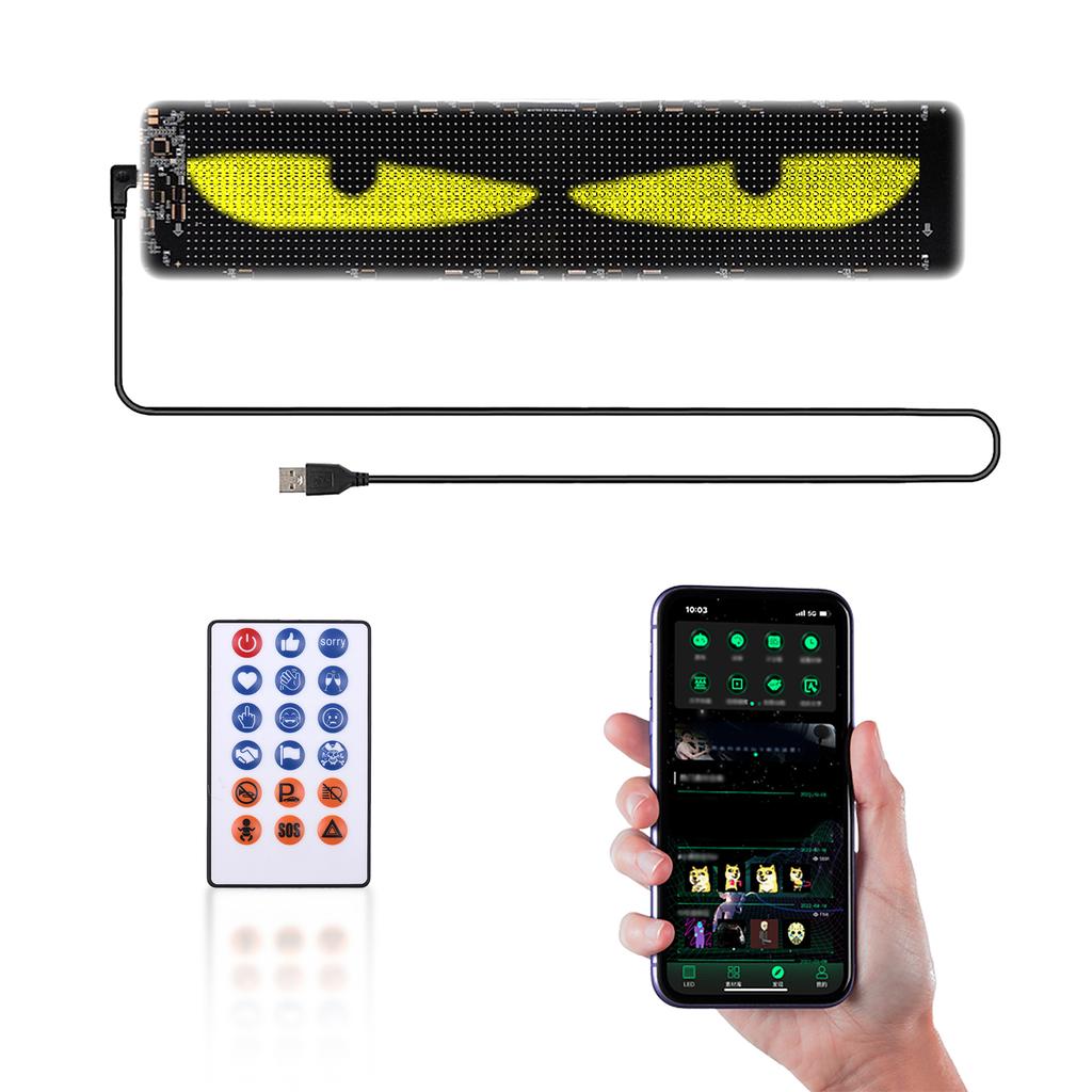 DIY Eyes Light for Windshield with Remote and APP Control BT Connect Programmable Colorful Led Eyes