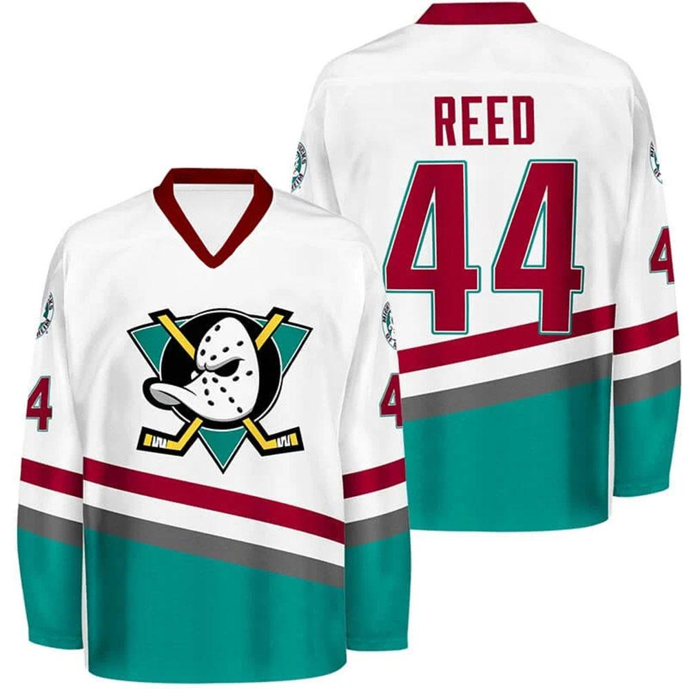 Anaheim Hockey Jersey Ducks The Mighty Ducks Conway #96 Reed #44 Bombay #66 Goldberg #33 Sport Shirts V-neck Women Men Top Print