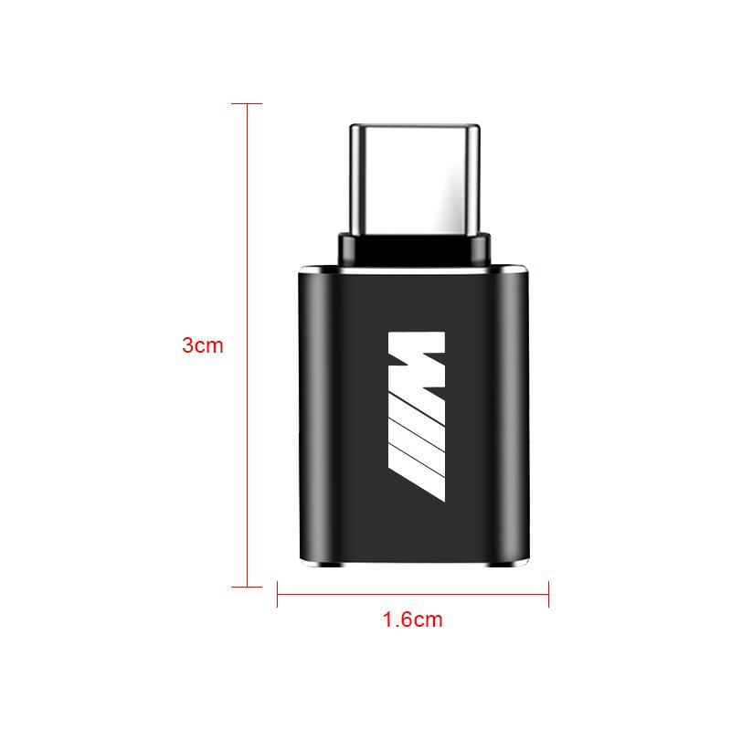 M-LOGO Car charging adapter TypeC to USB converter Car Accessories For BMW E90 E60 E46 E39 F30 F10 E87 X3 X4 X5 X6 X7 X1 G30 G20 Z3 Z4
