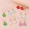 Süße Emaille-Blumen-Hängeohrringe für Damen Mädchen Lächeln-Gesicht Dangle Earrings Handgefertigter Kinderschmuck Geschenke
