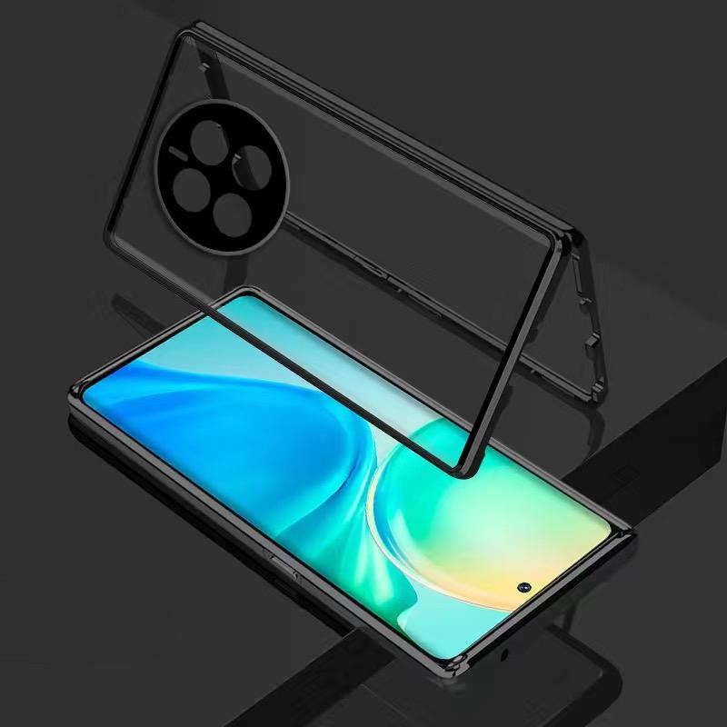 360 Full Case For Realme 12 Pro Plus Case Double Sided Magnetic Adsorption Metal Tempering Glass Protect Cover For Realme 12Pro