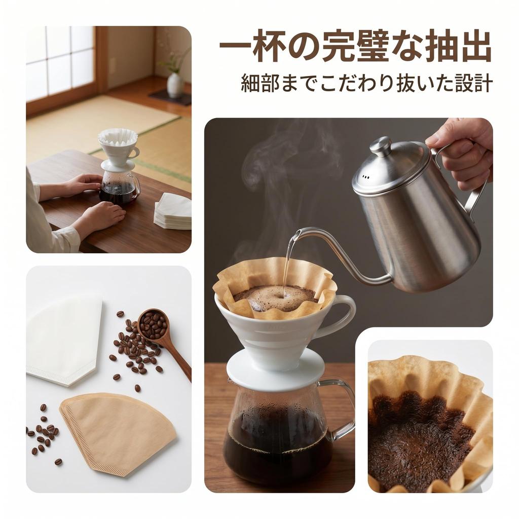 Only Disposable Coffee Filters 200 Pieces Wave Design Size 185 for 2-4 People Khaki Unbleached Natural Wood Pulp Paper Drip Cone