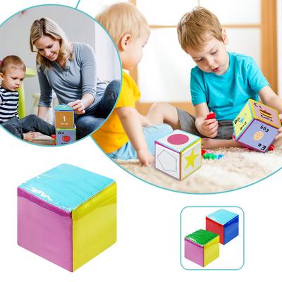 Learning Cubes Pocket Classroom Dices DIY Education Playing Game Dices Teaching Stacking Blocks with 6Pcs Clear Pocket
