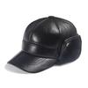 Men’s Genuine Leather Winter Hat with Ear Flaps - Cold-Proof Duckbill Design for Middle-Aged and Elderly.