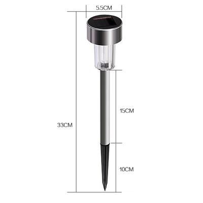 10Pcs LED Solar Power Stainless Steel Outdoor Waterproof Lawn Lamp for Garden Landscape