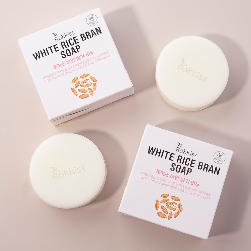 Rokkiss White Rice Bran Soap 100g 1ea