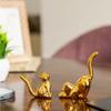 Keramik Goldene Katze Figur Statuen im modernen Stil für Heimdekor Akzente Wohnzimmer Bürotisch Bücherregal Schreibtisch Schlafzimmer (2 Stück Niedliche Katze