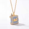 New Fashion Book Opening Pendant Necklace Fashion Princess Fairy Tale Pendant Necklace Enamel Elf Necklace Jewelry Accessory