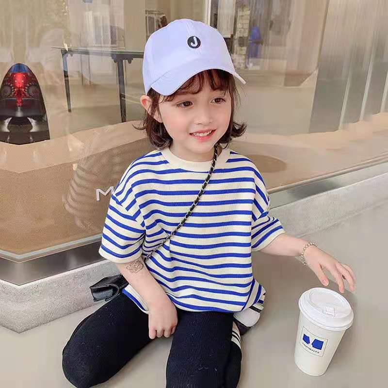 

Unisex Cotton Striped Summer T-Shirt for Kids 2021 - Short Sleeves 140 cm