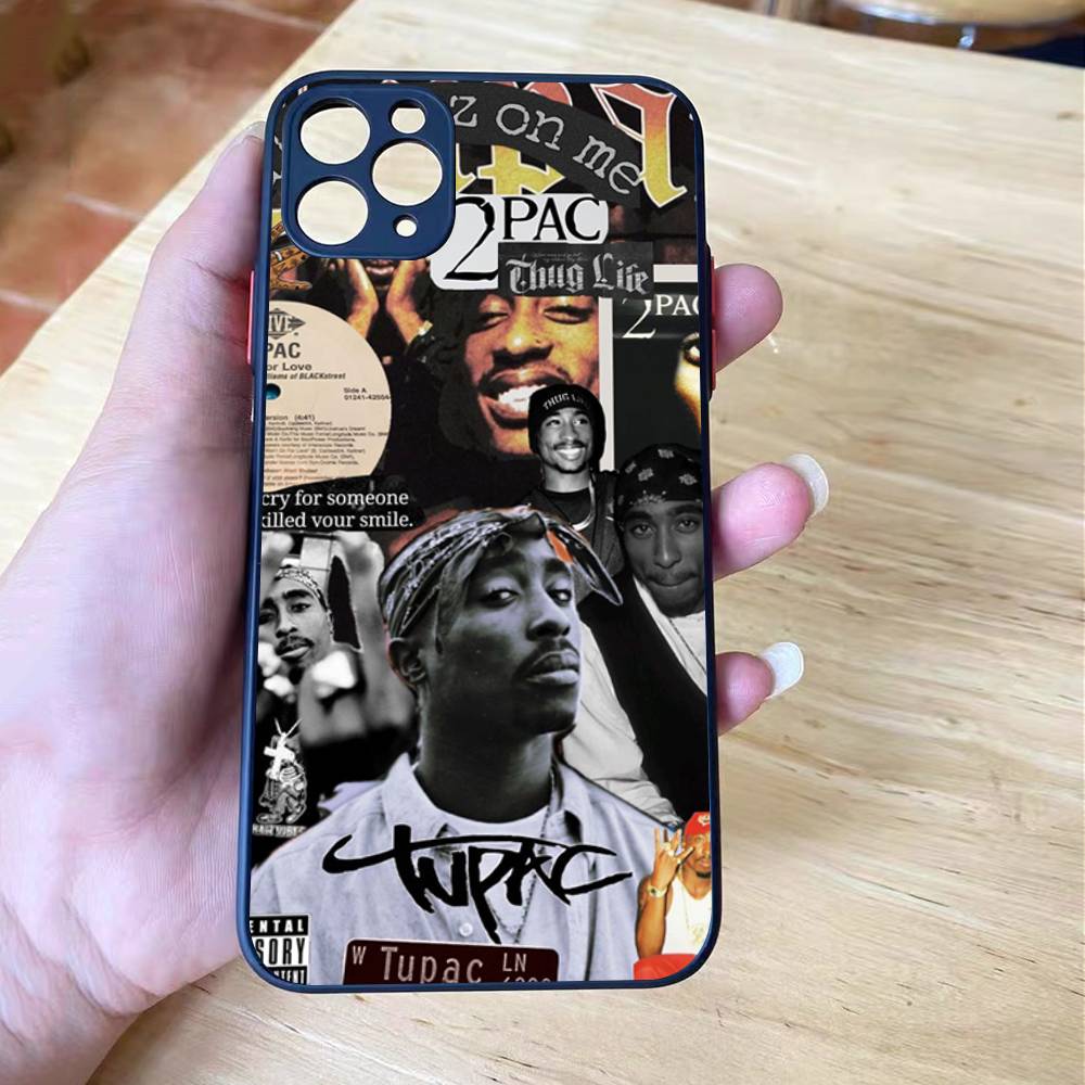 Rapper 2Pac Singer Tupac Cover For iPhone X XS 11 12 13 14 15 16 pro MAX mini Phone Case Matte shockproof