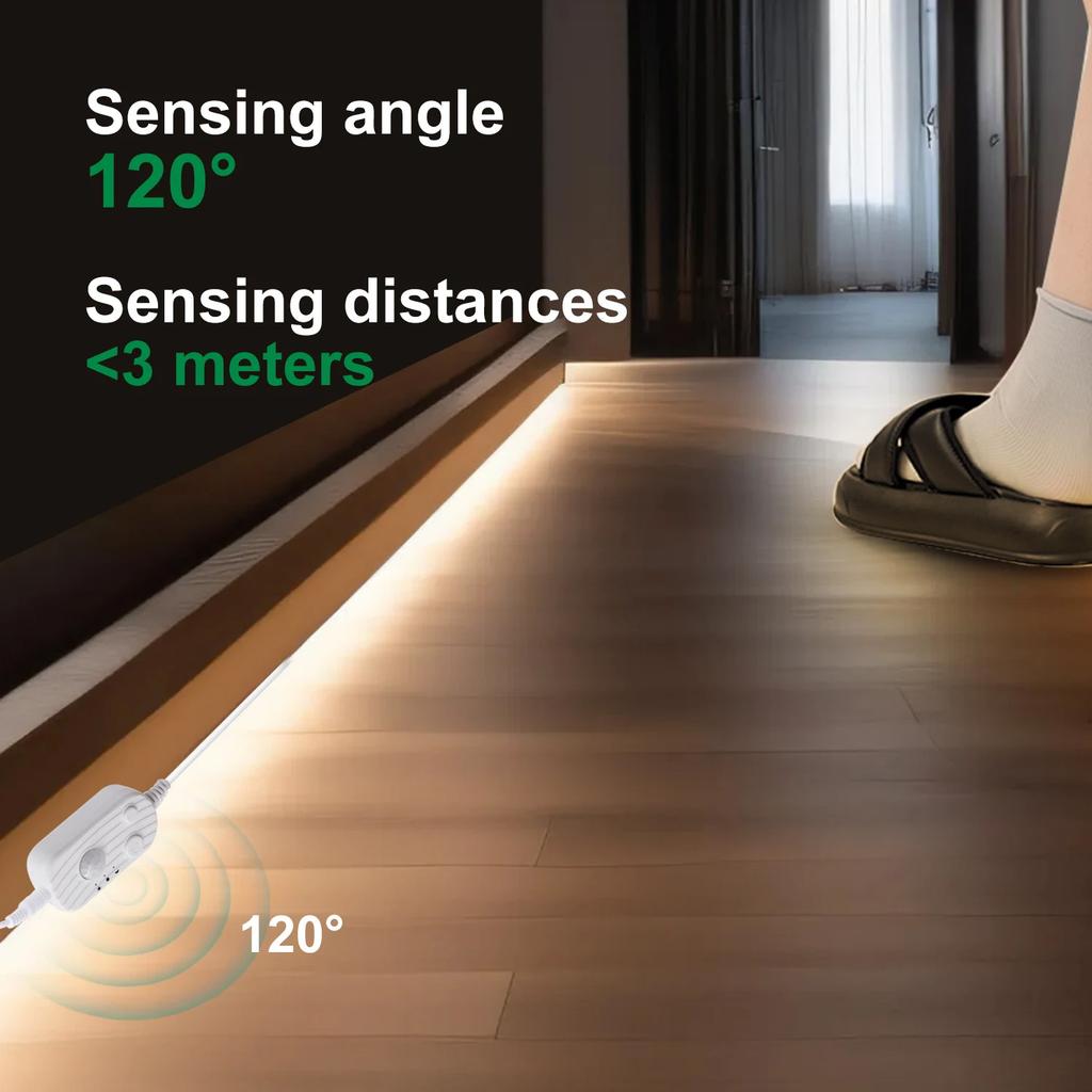 8MM COB LED Strip Light Motion Sensor Dimmable Flexible LED Ribbon USB Powered for Under Cabinet Kitchen Stairs Nightlights