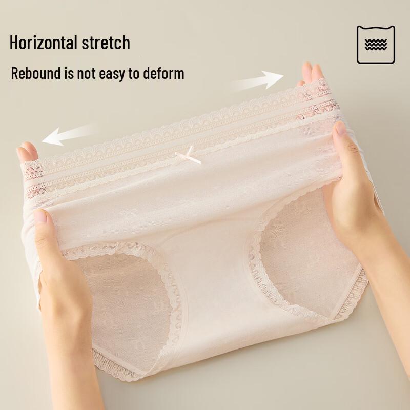 Mao Ren Women's Pure Cotton Antibacterial Lace Briefs