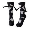 Halloween Themed Magnetic Link Socks Soft Unisex Short Socks With Ghosty Pumpkin Patterns Practical Polyester