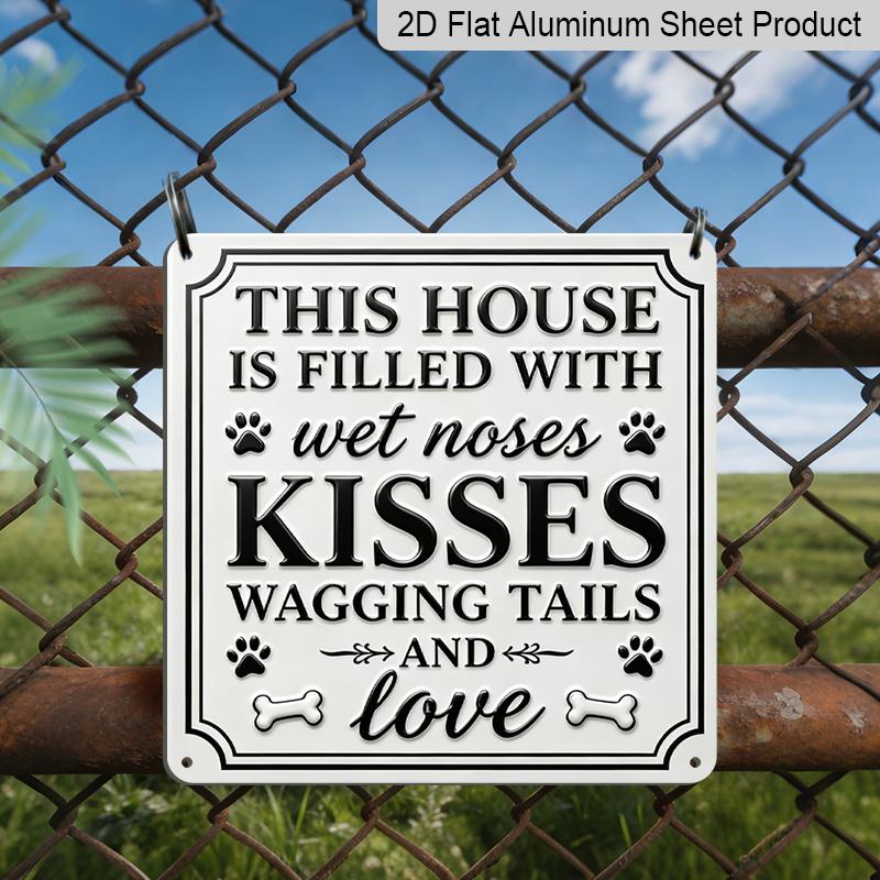 

2D Flat - 1pc, Vintage Metal Aluminum Decorative Sign, Warm Pet Family Slogan, Retro Wall Decor, Home Decoration Suitable for Living Room, Hallway 20*20cm