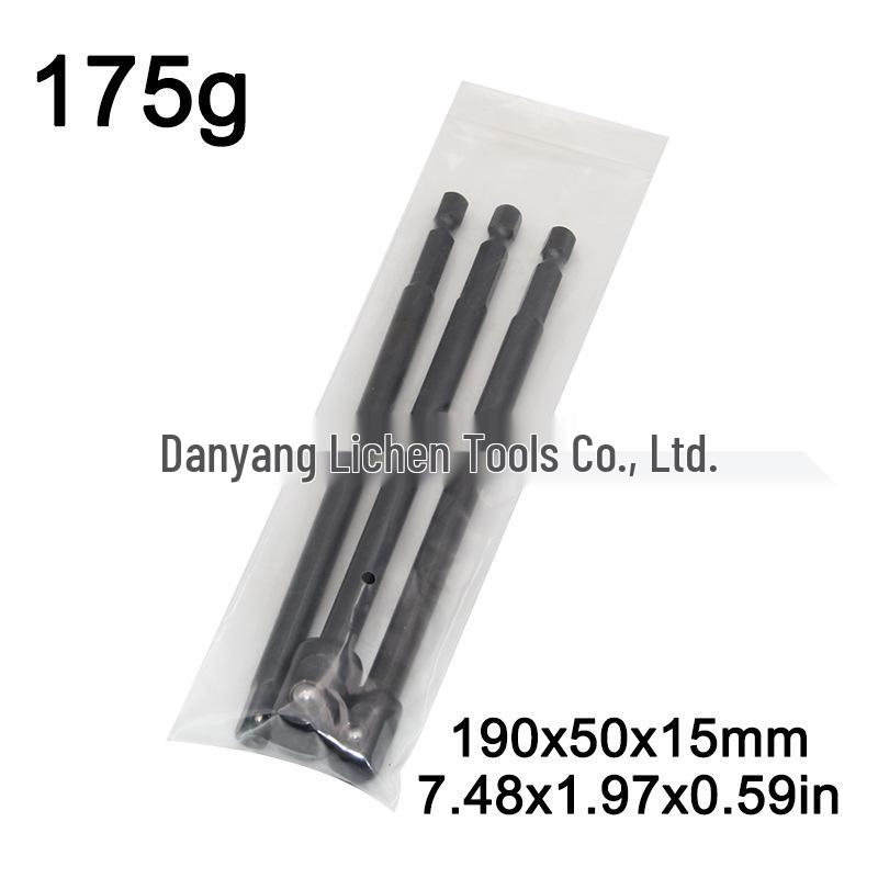 8-Piece Black Hexagonal Handle Electric Screwdriver Set with 3-Piece Steel Ball and Rivet Rod Conversion Sleeves