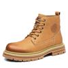 Rhubarb boots men's winter velvet thickened British style Martin boots trendy tooling desert boots men's cotton shoes