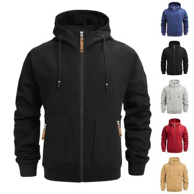 Pánská mikina Mikina s kapucí Kapsa na zip Cardigan Pánské Sportovní Mikina pro volný čas velké velikosti