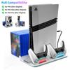 Cooling Stand for PS5 PS5 Slim PS5 Pro Compatible Console with Dual Controller Charger and RGB Light