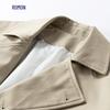 Romon Men's Mid-Length Double-Breasted Trench Coat
