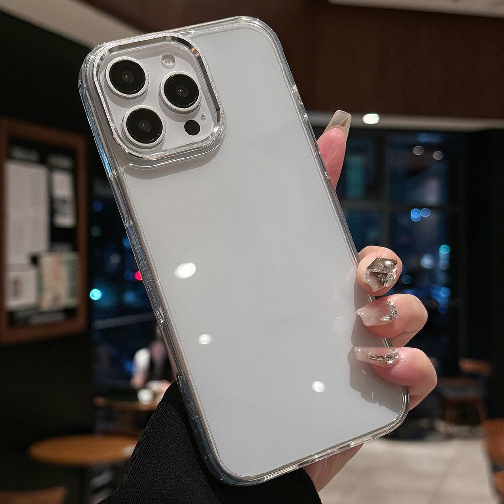 For iPhone 16 Pro Case TPU+Tempered Glass Clear Phone Cover