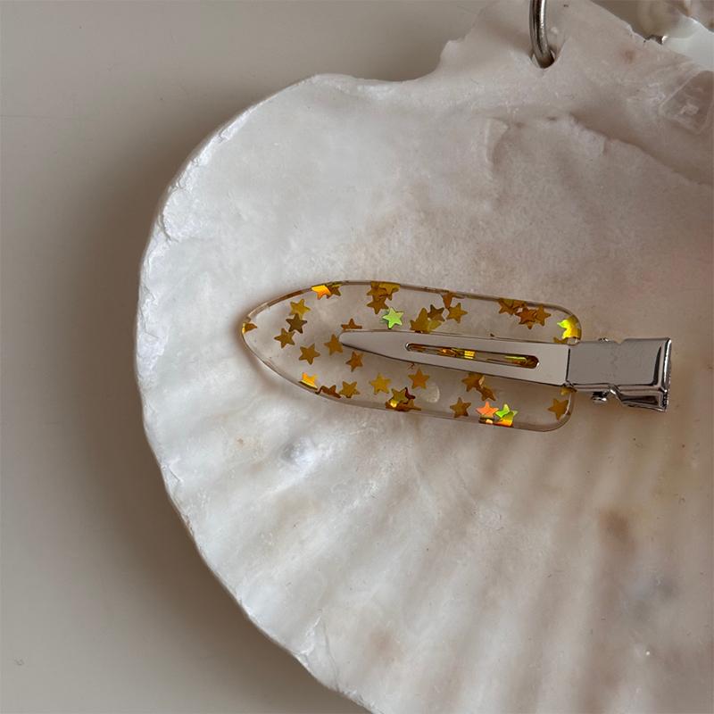 Women Fashion Hair Accessories Side Bangs Clip Star Moon Seamless Barrettes Hair Clip Side Hair with Broken Bangs and Clip Clips