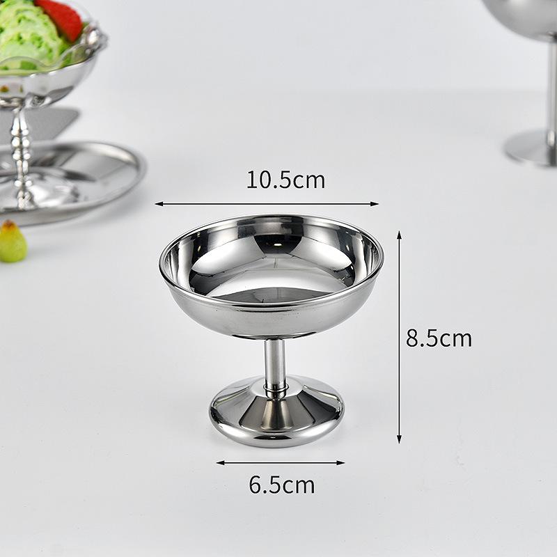 Retro nerezová dezertní miska - Styl Ins pohár na zmrzlinu a želé
