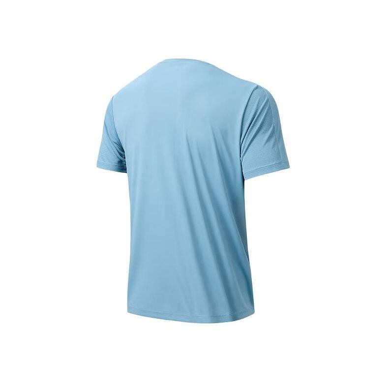 Anta Plain Round Neck Loose Short Sleeve T-Shirt Men Tops Cloud-Blue 952427102-3