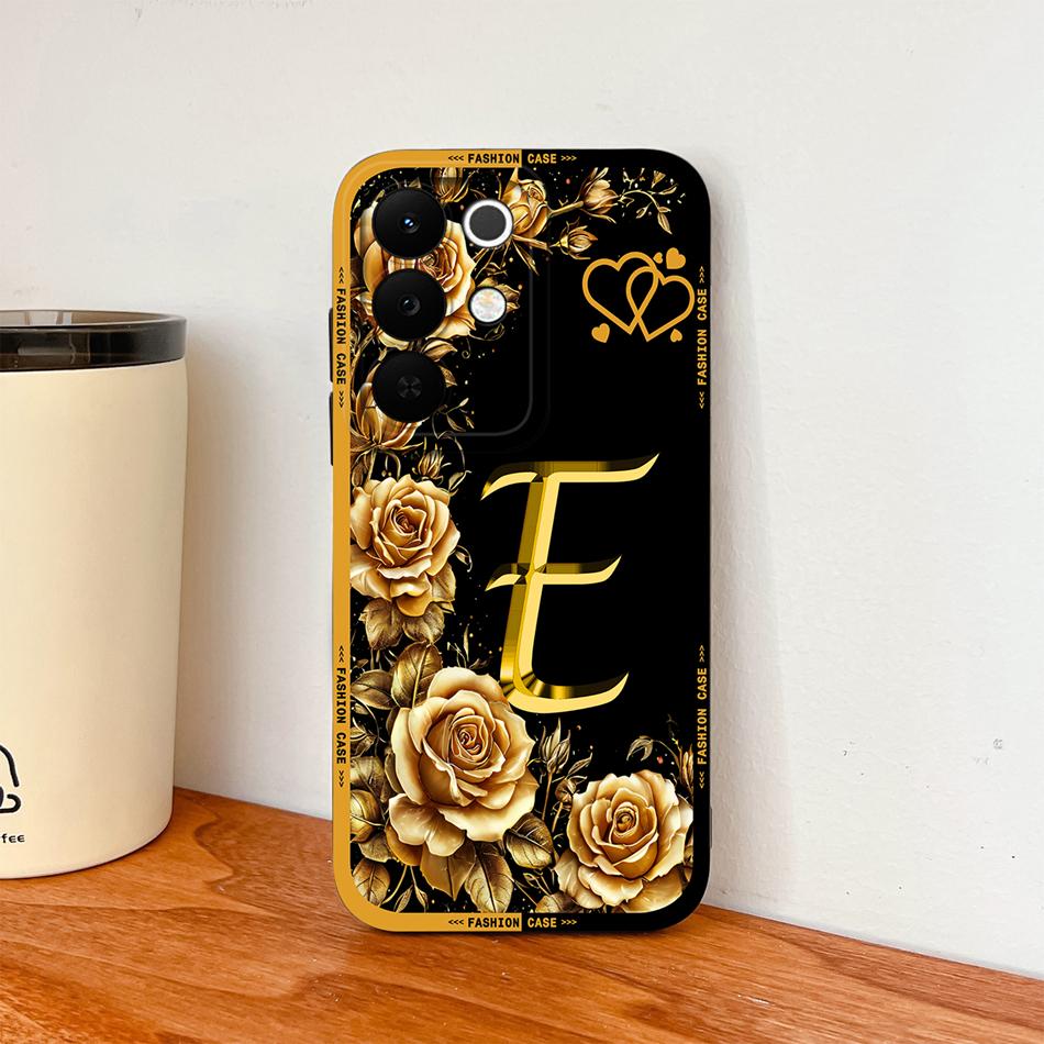 For Realme C85 Pro Phone Cover Flowers Name Letters Soft Liquid Silicone Full Protection Case For Realme C 85 Shockproof Housing