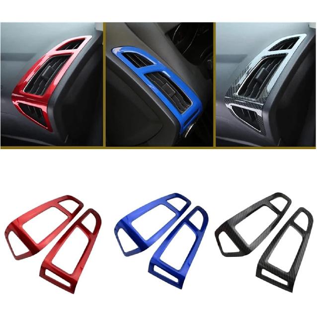 ABS Air Conditioning Vent Glitter Air Conditioning Vent Sticker, Compatible with Focus 3 4 2012-2017 Automotive Parts Interior(Carbon Fibre 2pc)