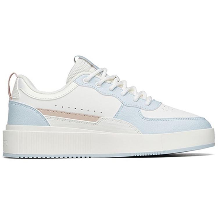 New Anta Life Collection Anti Slip Wear Resistant Low Top Skateboard Shoes Women's White Blue 922228012-4