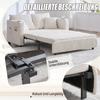Multifunctional Sofa, Folding Sofa, Usable as Sofa or Bed, Storage Pockets on Armrests, USB Charging Function and Drink Holders (Beige Chenille)