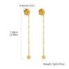 Bow Heart Drop Earrings for Women, Dainty Long Chain Threader Earrings , Minimalist 18K Gold Plated Temperament Jewelry