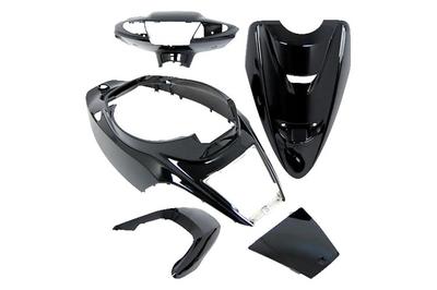 Bike Parts Center 5-Piece Black Painted Cowl Kit for Yamaha Jog ZR (3YK, 3090)