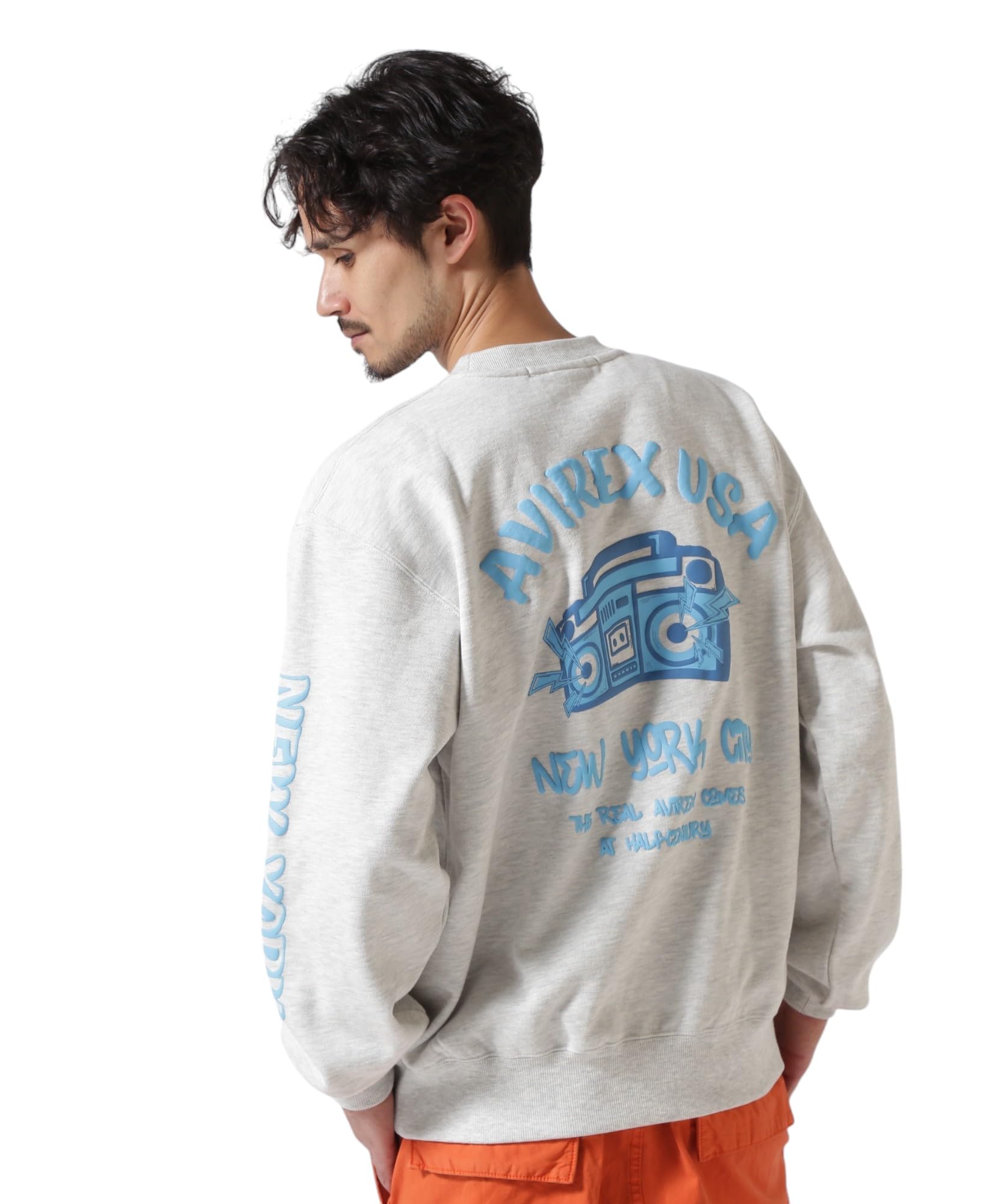 

FOAMING CREW NECK SWEAT USA Foaming Crew Neck Sweatshirt 2XL 020 Серый [Avirex] Мужская 783-5132013
