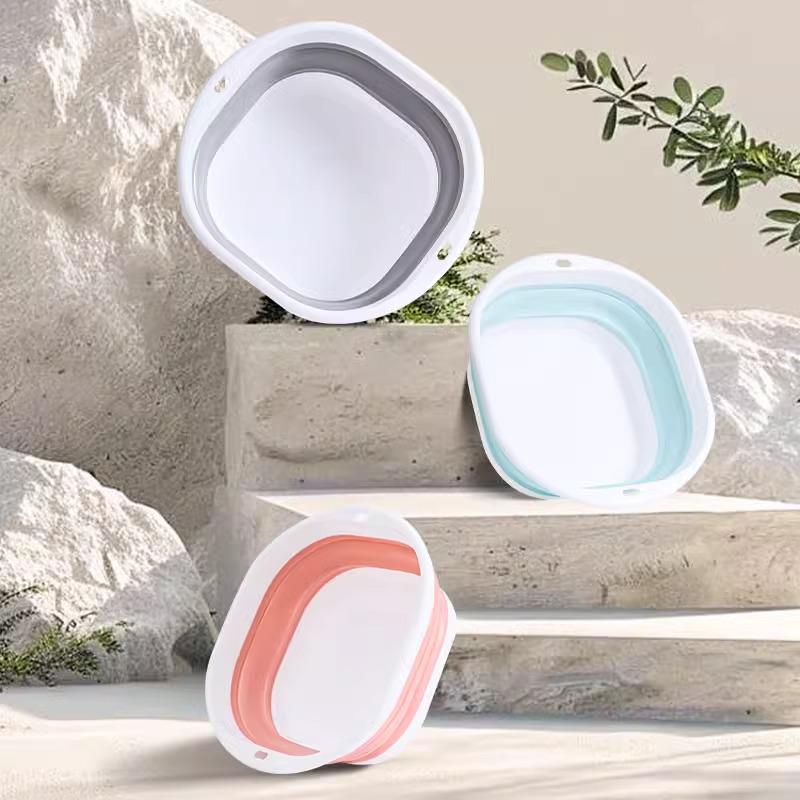 Set lavoar pliabil: Bazin compact, pregătit pentru călătorie, din plastic, din 3 piese, pentru bebeluși și copii, disponibil în dimensiuni mici, medii și mari.