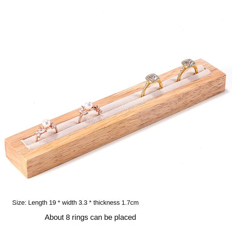 Ring Jewelry Display Tray Solid Wood Oval Pair Ring Jewelry Rack Counter Jewelry Display Props Jewelry Boxes and Packing