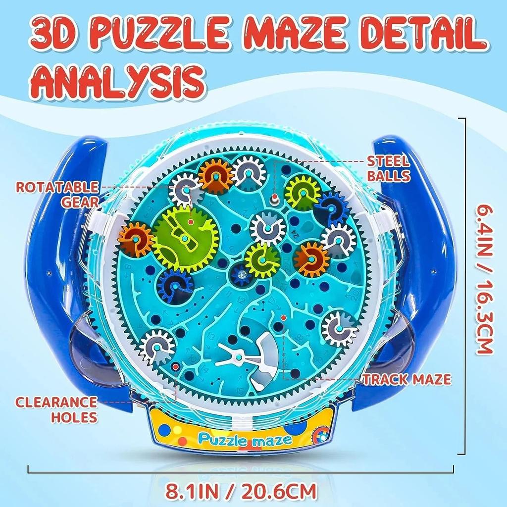 Creativity 3D Puzzle Funny Gear Labyrinth Disk Gear Balance Ball Maze Wheel Dish Puzzle Learning Playthings Ideal For Children Christmas gift idea
