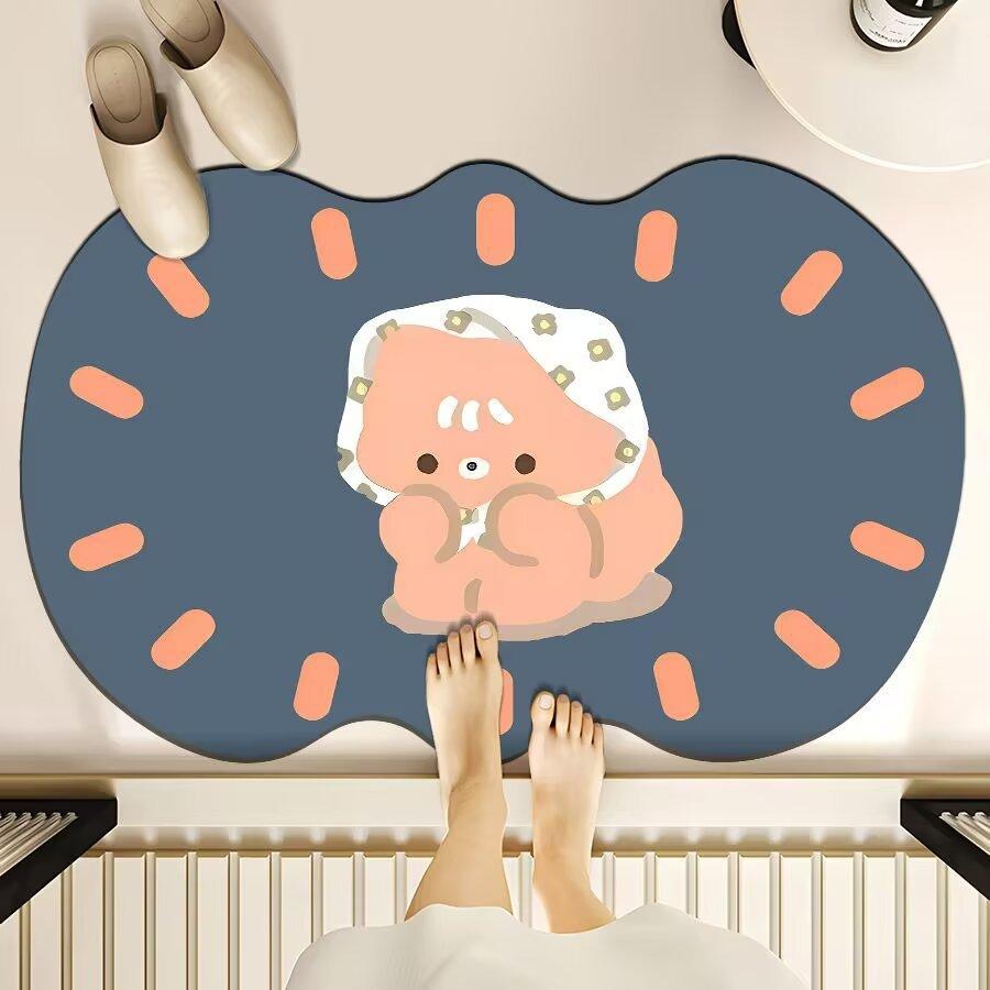 Diatom Mud Pad Resistant To Dirty Toilet Bathroom Toilet Door Area Moisture-wicking Quick Drying Mat Shower Room Door Slip-resistant Mat
