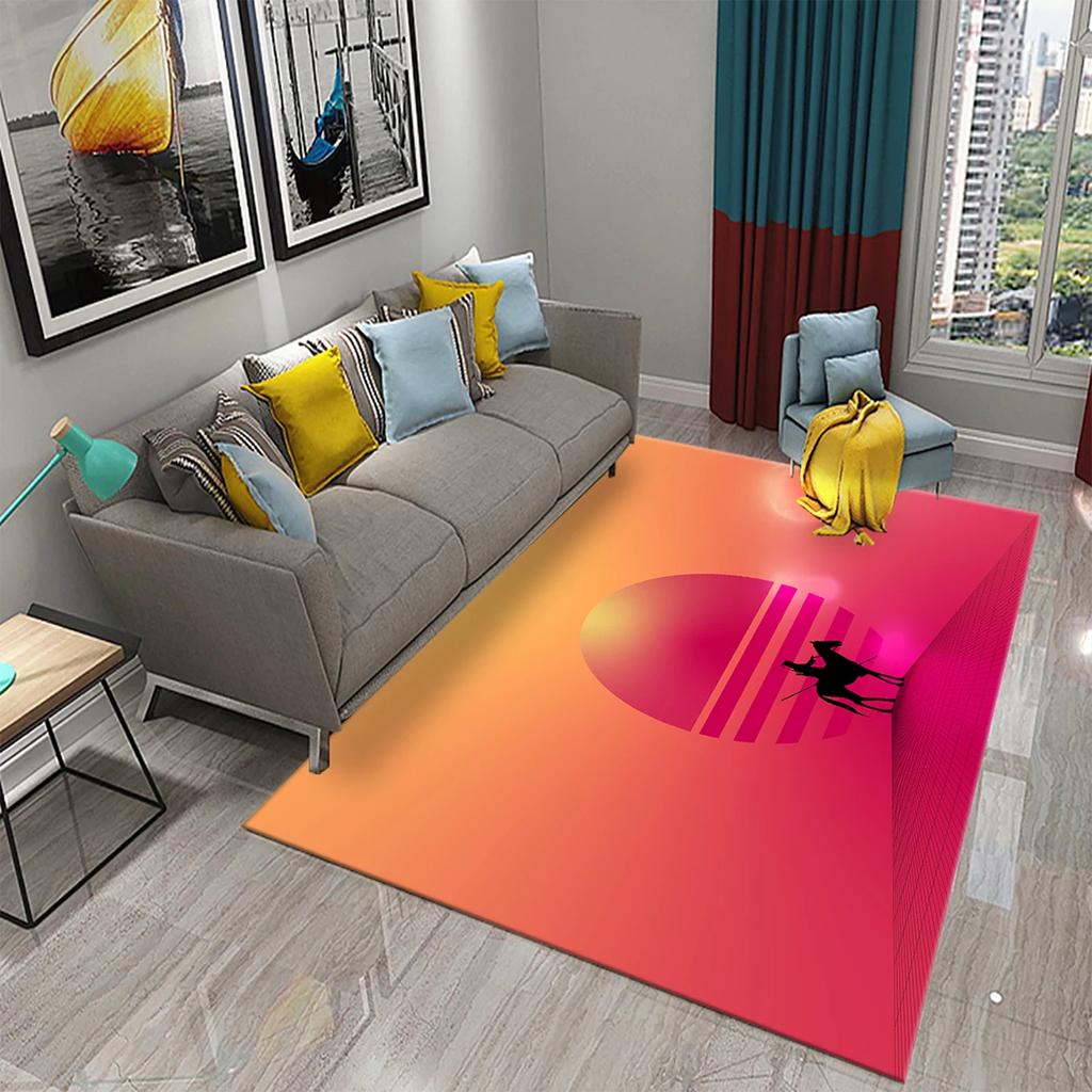 Purple Carpet Modern Art Rug Printed Rectangle Area Rugs for Adult Yoga Mats Living Room Bedroom Flat Mat Decorative Door Mat