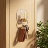 4Pcs Block, Round Clear Acrylic Adhesive Hooks Golden + Transparent Acrylic Waterproof Bathroom Sticky Hooks